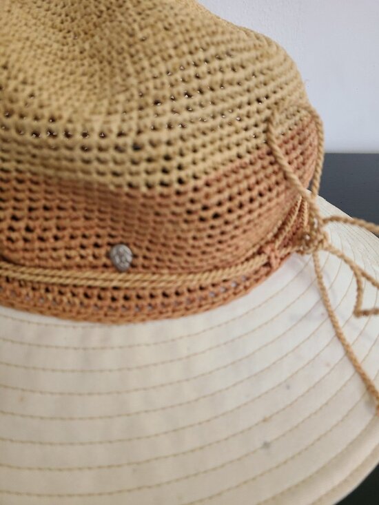 Helen Kaminski Kalola Wide Brim Cloche White Tan main image 5